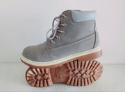 Szare półbuty botki traperki wiosna jesień