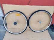 komplet wąskich kół 28" - ładne,proste, obręcze niklowane/chromowane