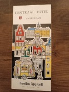 Centraal Hotel Amsterdam reklama + cennik lata 60-te + gratis informator