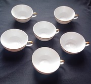 Komplet 6 filiżanek Kahla ze złoconymi obrzeżami. Sygnatura z lat 1937-57.