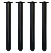 Nogi do stołu metalowe czarne 75 cm Jahof 4 szt regulowane