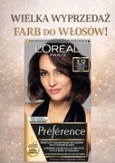 Loreal PREFERENCE Farba 3.12 TORONTO Intensywny Chłodny Ciemny Brąz