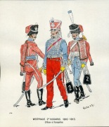 Oficer i trębacze 2. phuz Król. Westf. - H.Knotel - akwarela R.Morawskiego