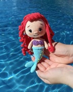 Arielka, Mała Syrenka, księżniczka na szydełku, lalka 