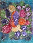 Owoce i kwiaty  abstrakcja 