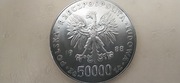 50 000 zł. Józef Piłsudski. 1988r.