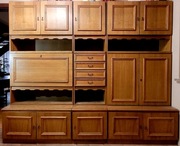 Meblościanka drewniana 4 piony, razem 3.5m szerokości, 2.12m wysokości