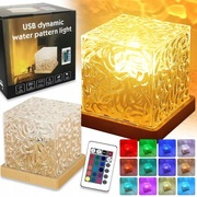 Lampka Nocna Kostka  Efekt Wody LED 16 kolorów na Pilota Projektor