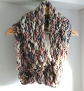 Szalik komin pastelowy pudrowy róż 