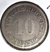 10  fenigów 1876 A , Niemcy