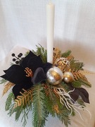 Świąteczna dekoracja stroik ze świecą, ozdoba stołu, gwiazda,bombka,osłonka