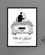 Prezent dla młodej pary na ślub personalizowany ramka a3 29,7x42 cm Wzory