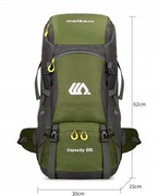Plecak turystyczny sportowy - 50 L zielony + POKROWIEC !