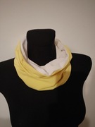 Komin tunel szal dwukolorowy żółty z bia