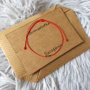 Bransoletka szczęścia złota damska kabała czerwona