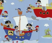 Tapeta papierowa dziecięca we wzory piratów 