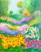 Obraz olejny "W ogrodzie " 40/50cm