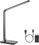 Mafiti lampa biurkowa LED ŚCIEMNIANA 5 kolorów i 3 poziomy jasności CZARNA