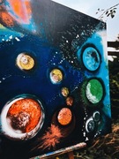 „KOSMOS” OBRAZ RĘCZNIE MALOWANY ABSTRAKCJA