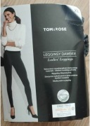 legginsy damskie Tom&Rose r. XL czarno-szare grube jesienno - zimowe 