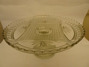 Hortensja ? Ząbkowice ? duża szklana patera, szkło PRL, vintage