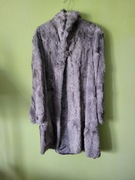 Elegancki płaszcz szary z lisa