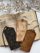 Zestaw 3 vintage papierowych zakładek do książek albumów scrapbooking old