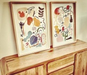 Dwa plakaty abstrakcyjne w ramie nowe sklum 50x70