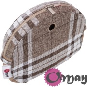 Organizer Obag MOON LIGHT piaskowy – krata beż brąz 2 kieszenie | OMAY