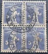 Szwajcaria, HELVETIA, Mi.163 x 4 szt