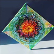 Promienna abstrakcja słoneczna - 40x40 cm Akryl