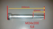 Śruba M24x200 kl.5.8 z nakrętkami 