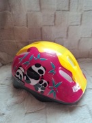 Różowy żółty kask pandy dziecięcy rozmiar M 48-52cm