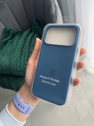 Case iPhone 17 Pro Max etui silikonowe nowe niebieskie blue plecki Logo 