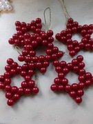 5 zawieszek perełkowe ozdoby handmade gwiazdki na choinkę
