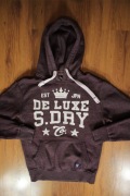Bluza Superdry r. S z kapturem bordowa przez głowę bawełniana oversize