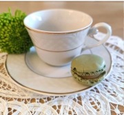 Filiżanka/spodek porcelana Lubiana/Arianna ze złotem/DEK 0425/ kpl 6szt