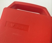 Retro Etui / Walizeczka na 12 kaset magnetofonowych – Czerwona, Vintage