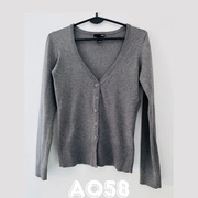 Sweterek kardigan H&M S/36 zapinany na guziki szary popielaty A058