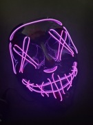 Maska LED 3tryby świecenia dla DJ techno Cosplay Karnawał Przerażająca Neon