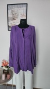Piękna fioletowa bluzka z długim rękawem na guziki rozmiar XXL