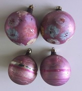 stare szklane bombki PRL 4 sztuki - do pomalowania do