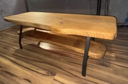 Stolik kawowy z monolitu dębowego wykonany własnoręcznie 