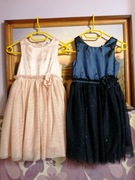 Zestaw wyjściowy dziewczęcy roz 128 H&M sukienki +sweterki rozpinane 