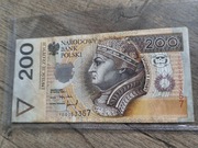 Banknot 200 zł rok 1994 seria zastępcza YB