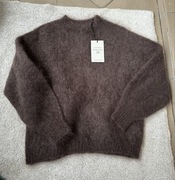 Sweterek czekoladowy oversize 80% super kid moher