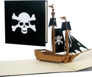 KARTKA URODZINOWA PREZENT STATEK PIRACKI 3D