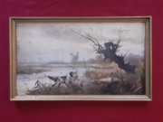 Obraz olejny Jesienne polowanie lata 20-te XXw.