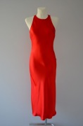& Other Stories długa czerwona satynowa sukienka halter slip satin 36 S