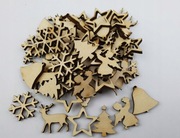 Drewniane ozdoby świąteczne MIX 40szt.